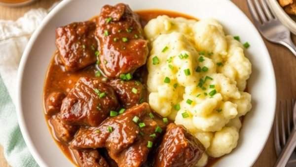 Slow-Cooker Beer-Braised Ribs & Cauliflower Mash