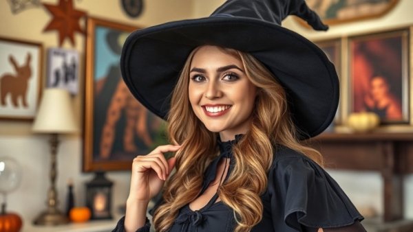 Cruelty-Free Halloween Makeup Ideas with witch costume.