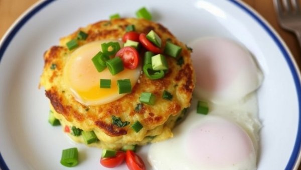Veggie Hashbrown Ricotta Cakes and Eggs