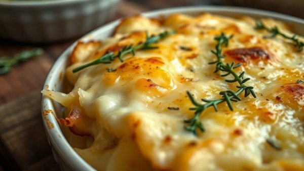 Creamy potato gratin with herbs - vegetarian recipes