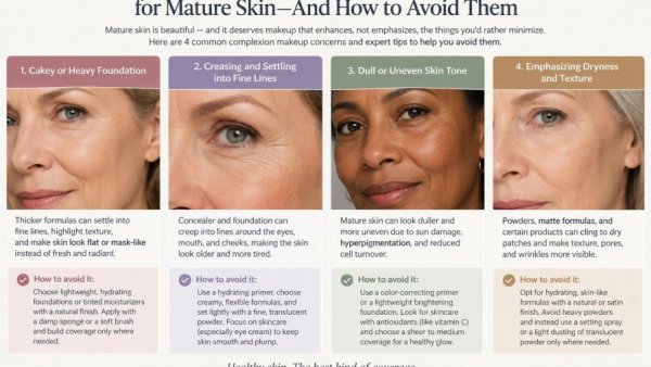 4 Common Complexion Makeup Concerns for Mature Skin—and How to Avoid Them