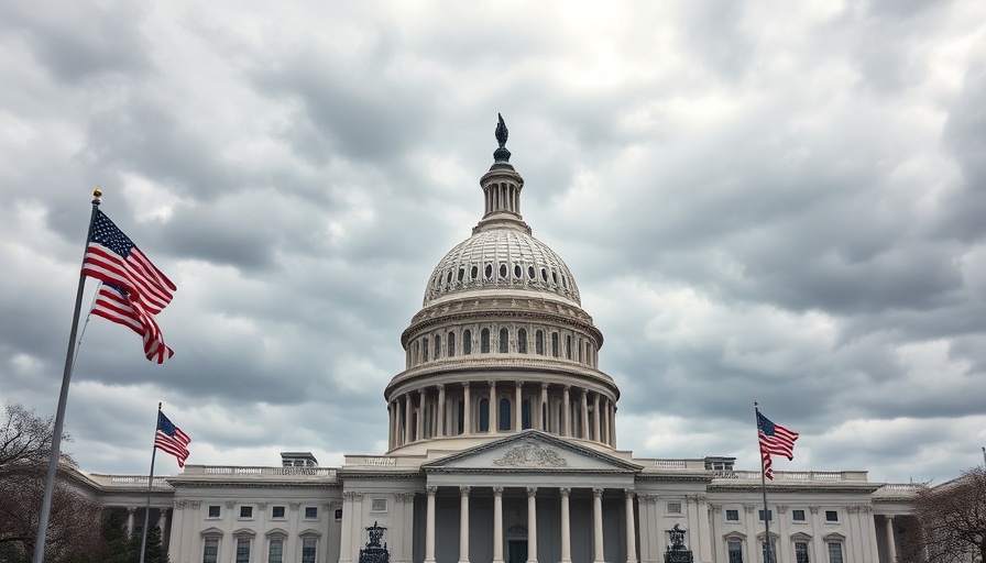 U.S. Capitol building under cloudy skies, symbolizing governance and support.