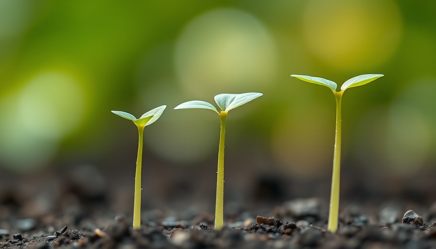 Three seedlings symbolizing growth for North Carolina rural investment.