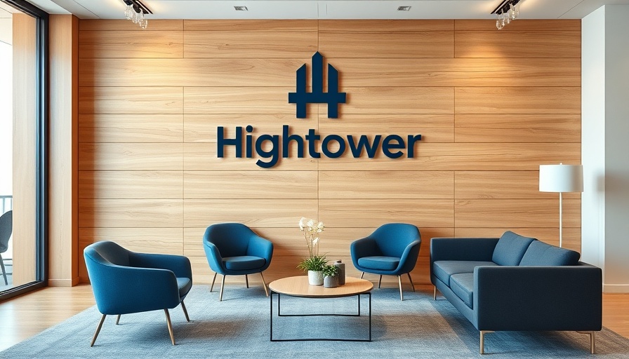 Hightower office lounge showing modern decor and logo