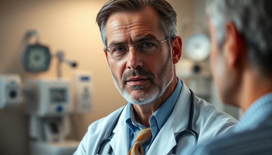 Doctor consulting with patient in office setting.