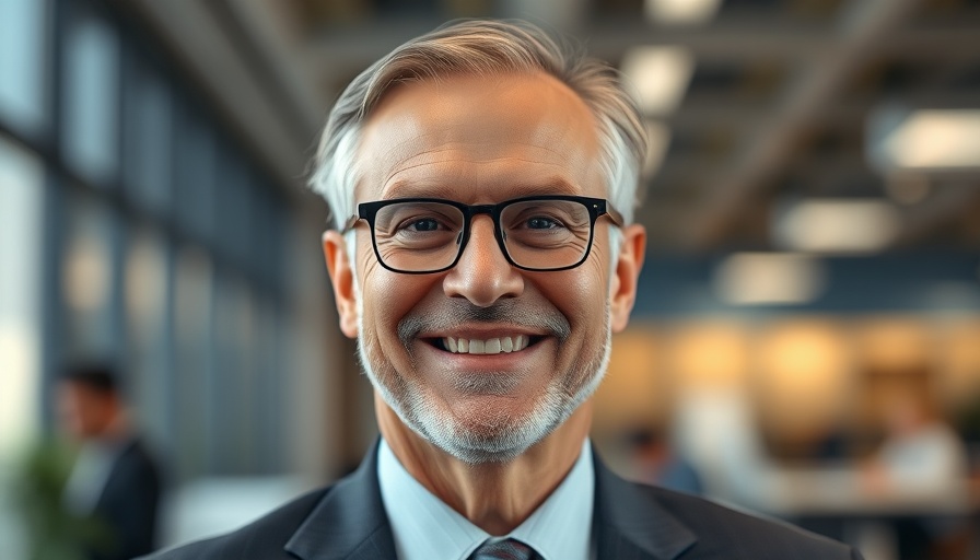 Smiling man in office setting, related to financial planning