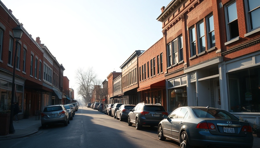 Charming small town street in morning light relevant to Virginia Small Business Legislation.