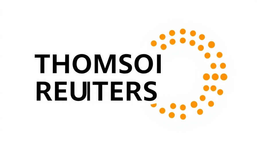 Thomson Reuters logo in orange and black, minimalistic style.