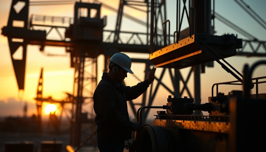 Oil rig workers at sunrise, reflecting investment strategy amid inflation data.