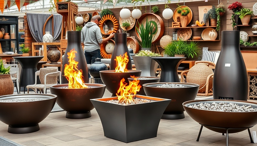 Fresno Home and Garden Show showcasing modern fire pits and decor.