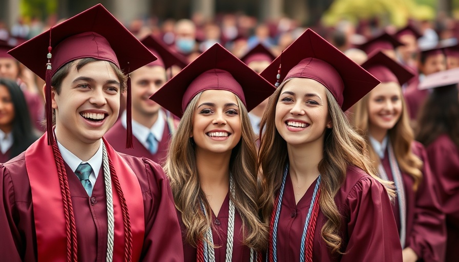 Joyful graduates celebration at outdoor ceremony.