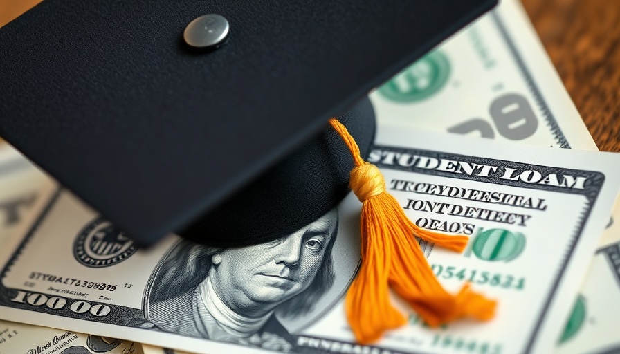 Student Loan Repayment Programs concept with graduation cap on money.