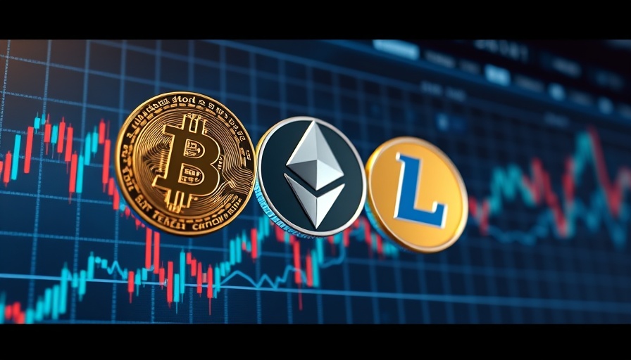 Futuristic financial chart with cryptocurrency symbols for financial planning.