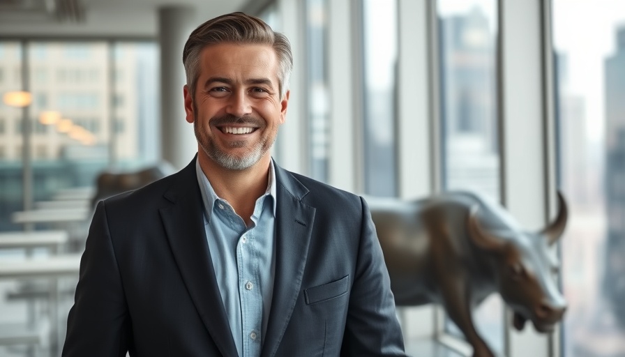 Confident professional man in office setting for financial planning.
