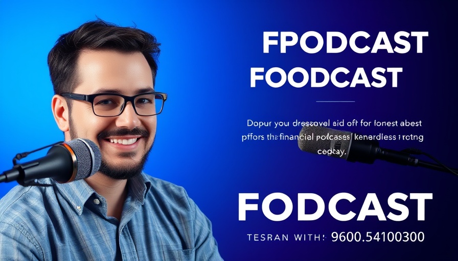 Financial Planning podcast ad with expert and microphone design.