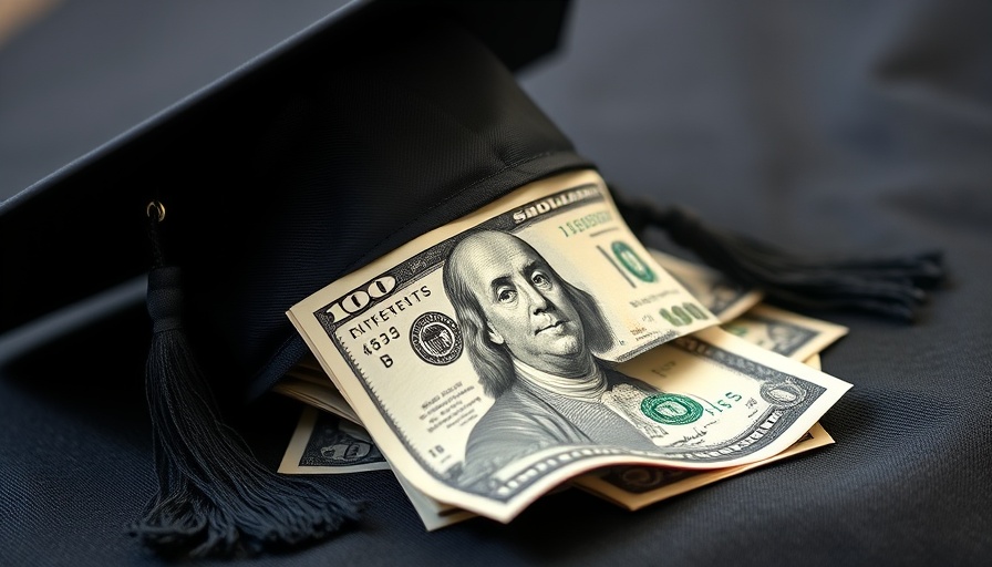 Graduation cap on money symbolizes efficient ways to check for scholarships.