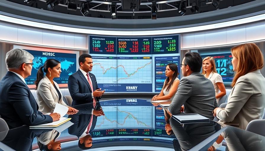 Financial News Unification panel in a modern TV studio