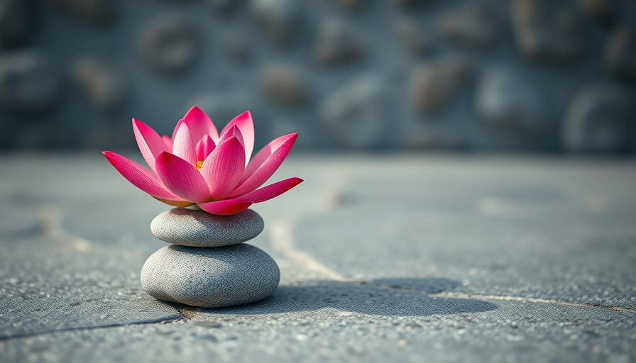 Pink lotus and pebble stones symbolizing wellness stocks investment opportunities.