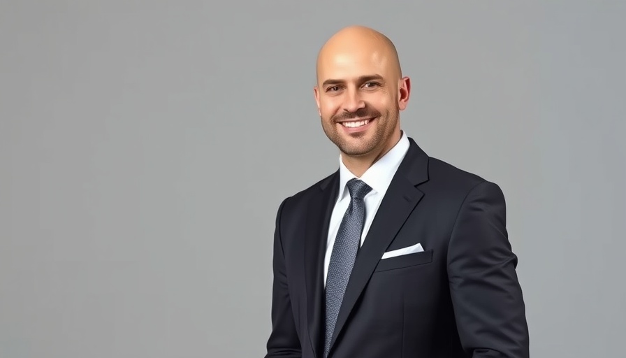 Smiling businessman confidently presenting in professional suit - Financial Planning