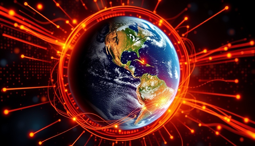 Digital Earth with data streams, AST SpaceMobile Stock Investors theme.