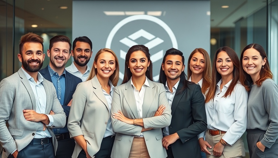 Team of financial planning experts smiling confidently in office.