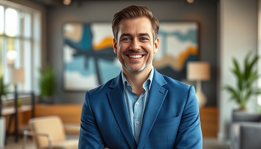 Confident man smiling in office; discusses retirement income strategies.