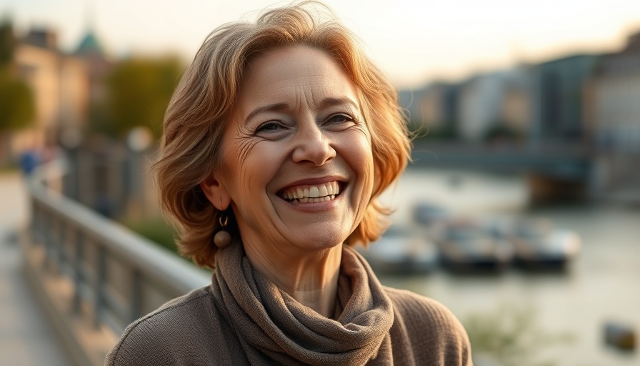 Cheerful woman smiling outdoors - 365 Small Business Circle.