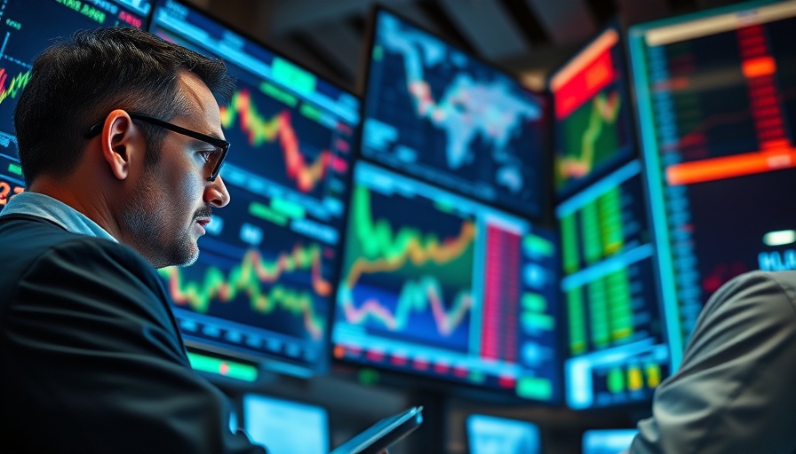 Financial analysts in red jackets study investment data, representing postmodern investment cycle.