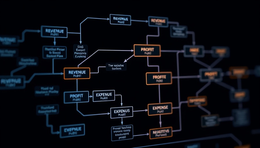 Visual representation of company earnings and expenses in a flowchart.
