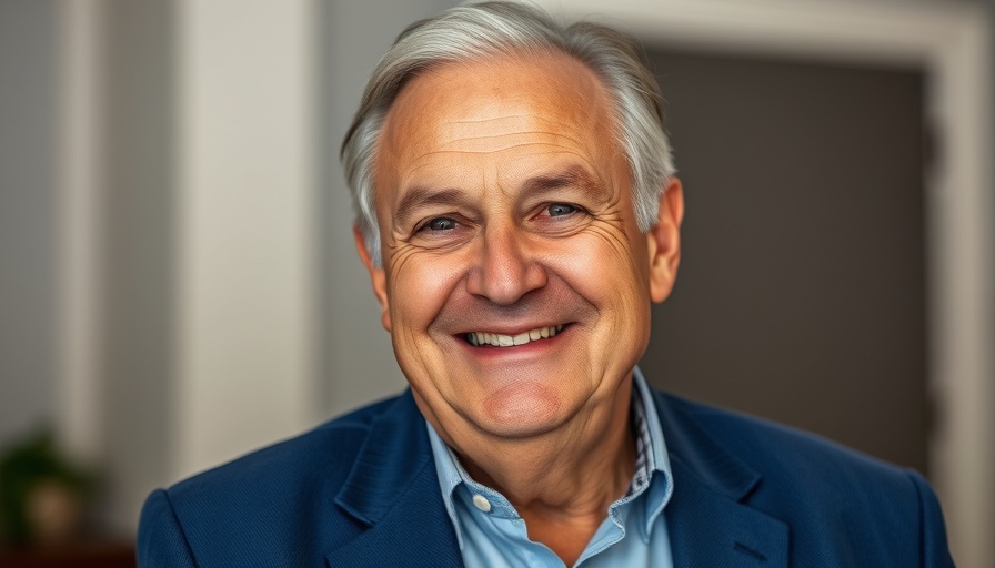 Confident older man in a blue suit, financial planning expert.