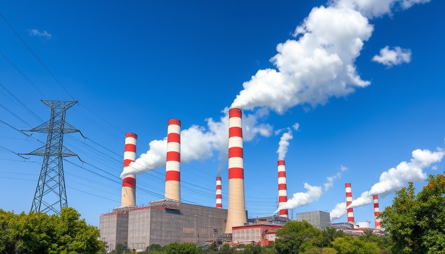 Power plant with striped smokestack and pylon under blue sky - Investment Strategy Yü Group