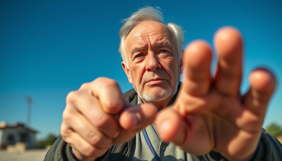 Person gesturing passionately during an outdoor event.