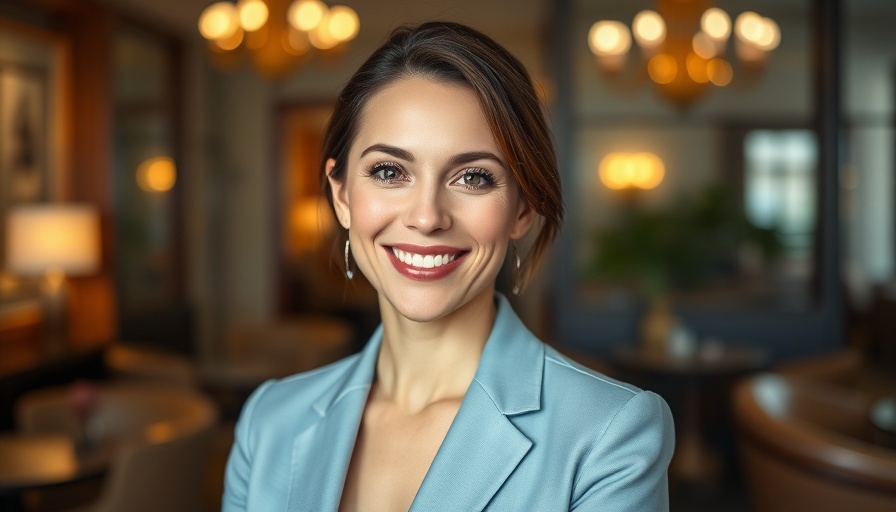 Confident woman inside elegant hall, tax reform for small business expansion.