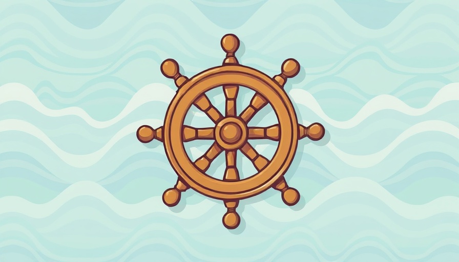 Illustrated ship's wheel symbolizing guidance for Free Small Business Management Course.
