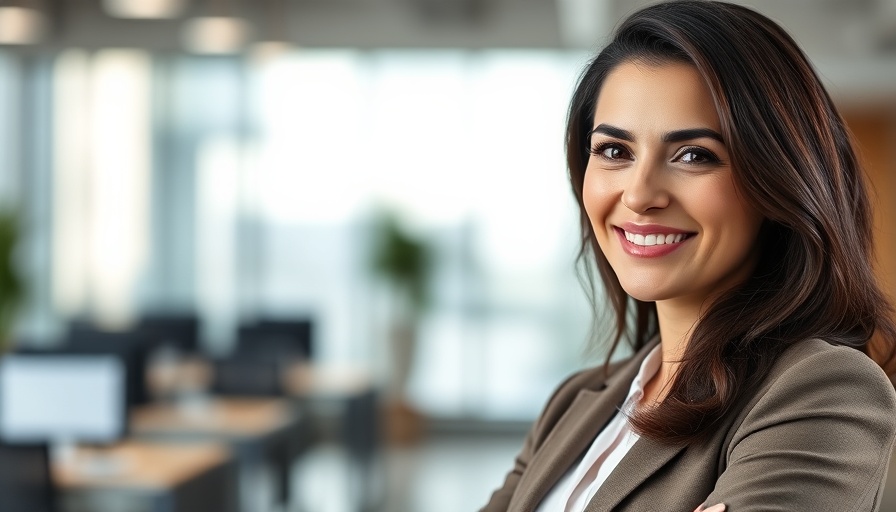 Confident professional woman in office discussing investment strategy for startups.