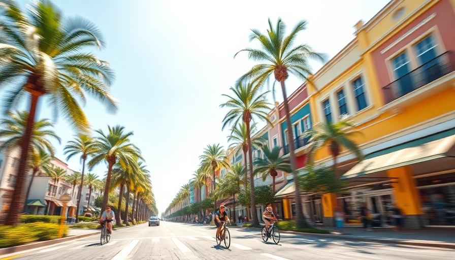 Scenic palm-lined path in one of the best cities for retirees 2025.