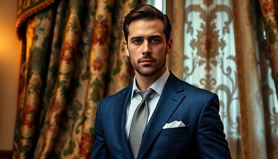 Confident man in blue suit for financial planning