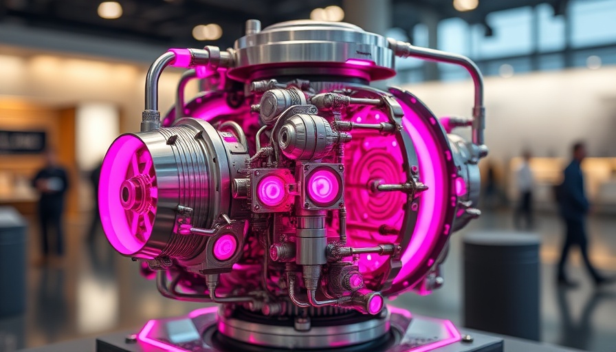 Futuristic reactor model displaying technological intricacies.