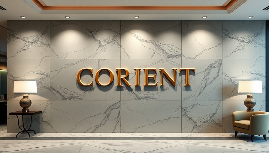 Elegant marbled wall with bold 'CORIENT' lettering, financial planning context.