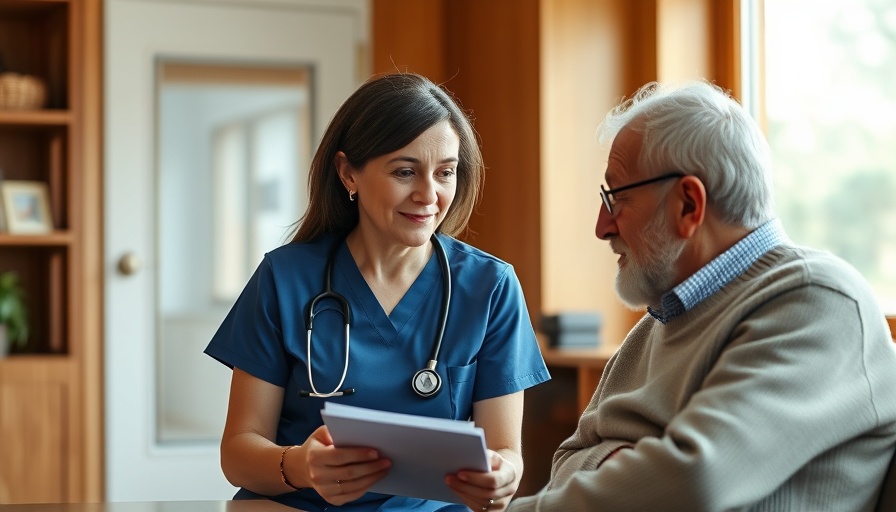 Doctor consulting elderly patient in geriatrics training programs setting.