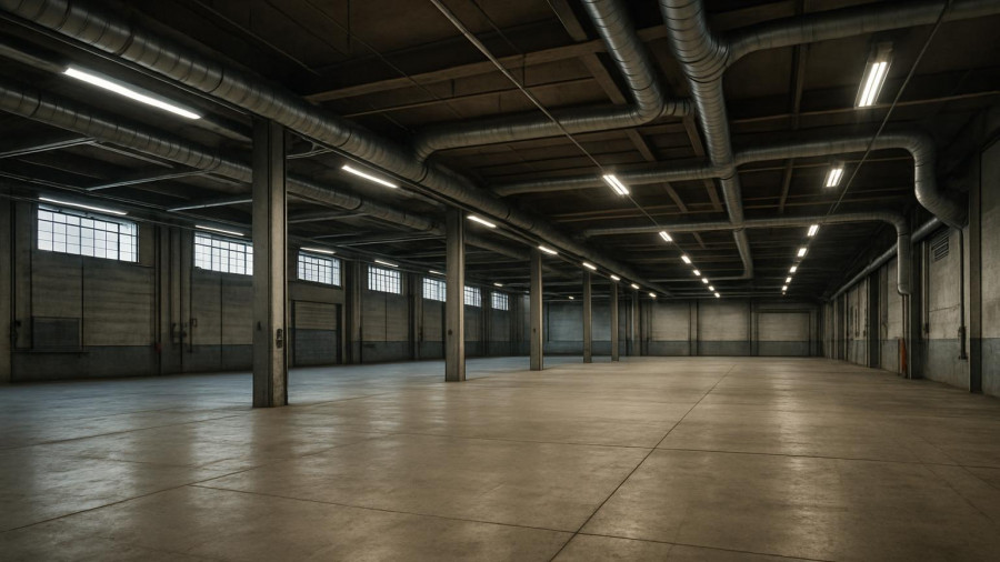 Empty industrial unit interior in Union Township, high ceilings