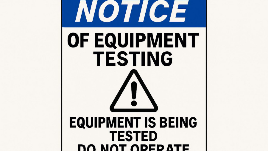 Notice of Equipment Testing