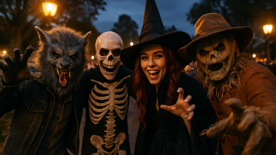 People in Halloween costumes at New Jersey Halloween Weekend Events