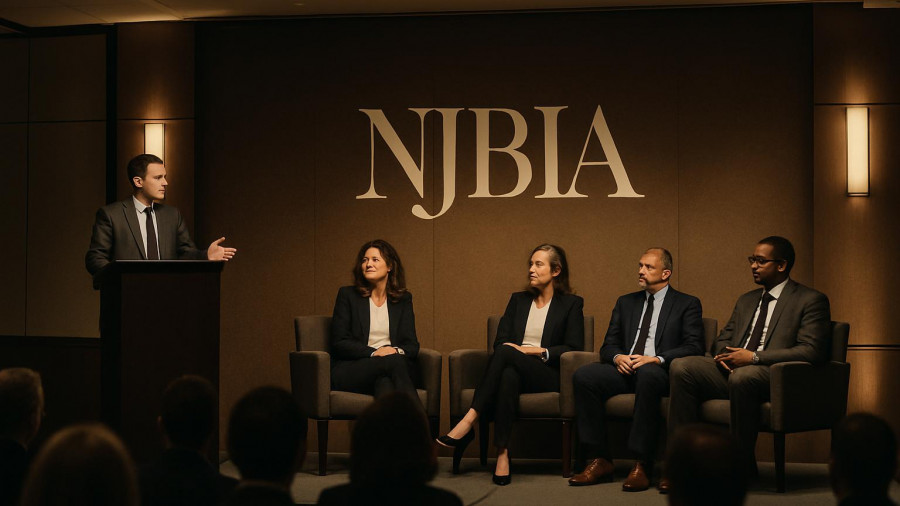 Business conference on energy investments in New Jersey with NJBIA panel.