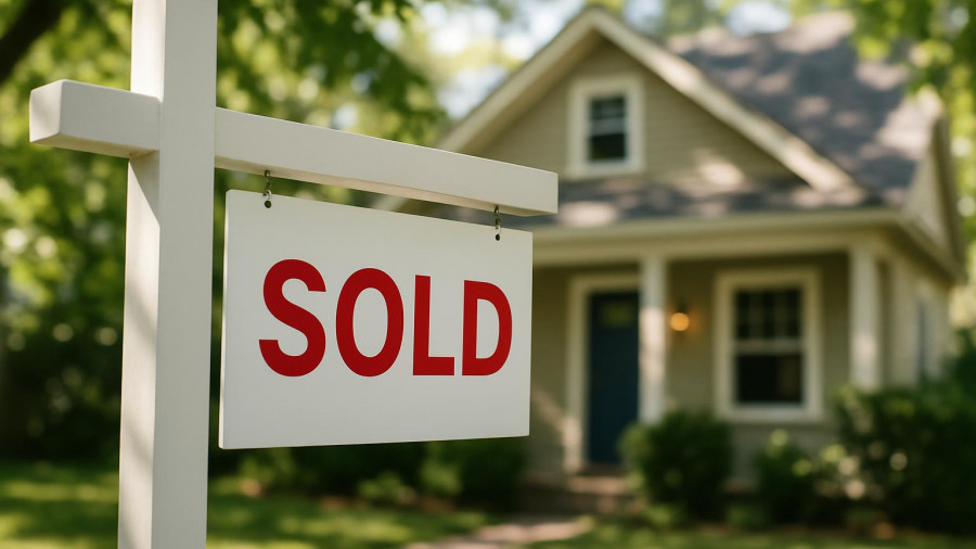 Linden NJ home sales represented by a 'sold' sign in front of a house.