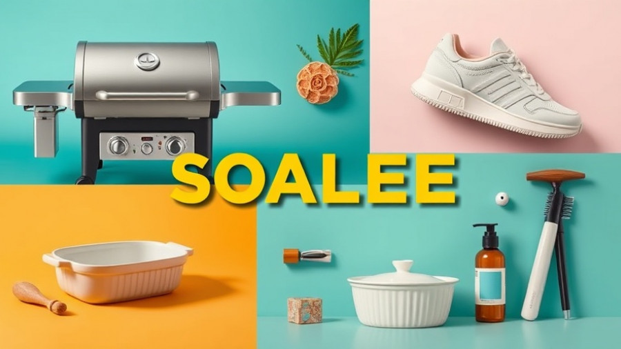 Collage of weekly sales items including sneakers and grill.