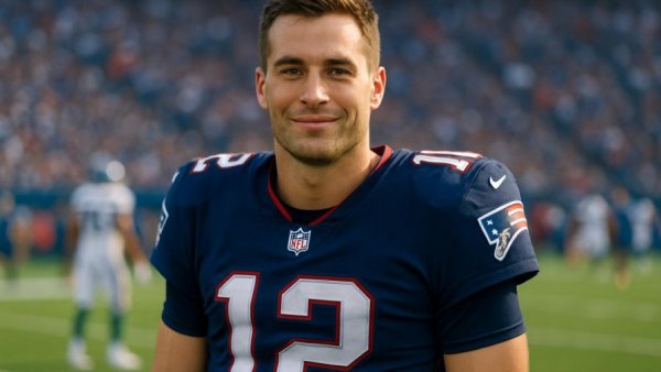 A.J. Brown smiling in football gear during a game.