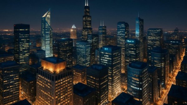 Aerial view of urban buildings related to Aspire Tax Credits for HELIX.