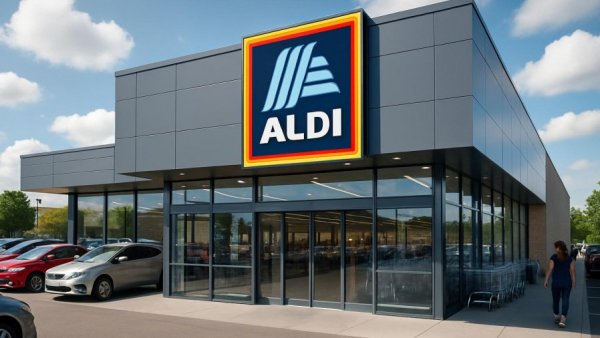 ALDI opening in Hackettstown storefront view.