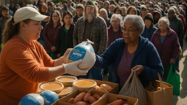 Thanksgiving food assistance draws big crowds